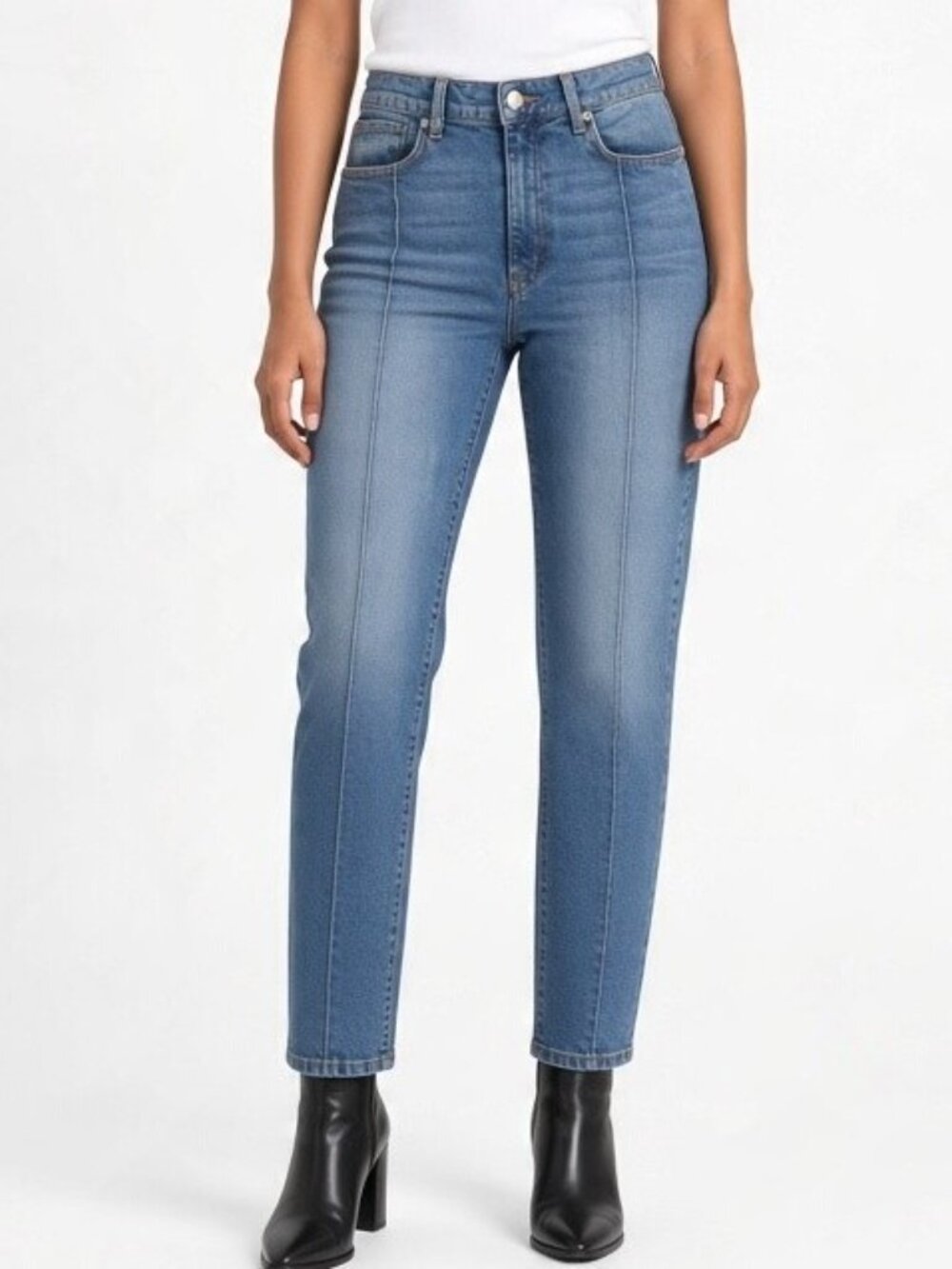 Revice Venus Star Ankle Crop High Rise Medium Wash Blue Denim Jeans Womens 28